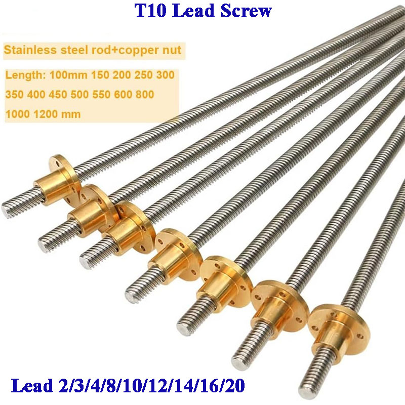 Lead Screw Stepper - Sekrup Trapesium T10 Baja Tahan Karat