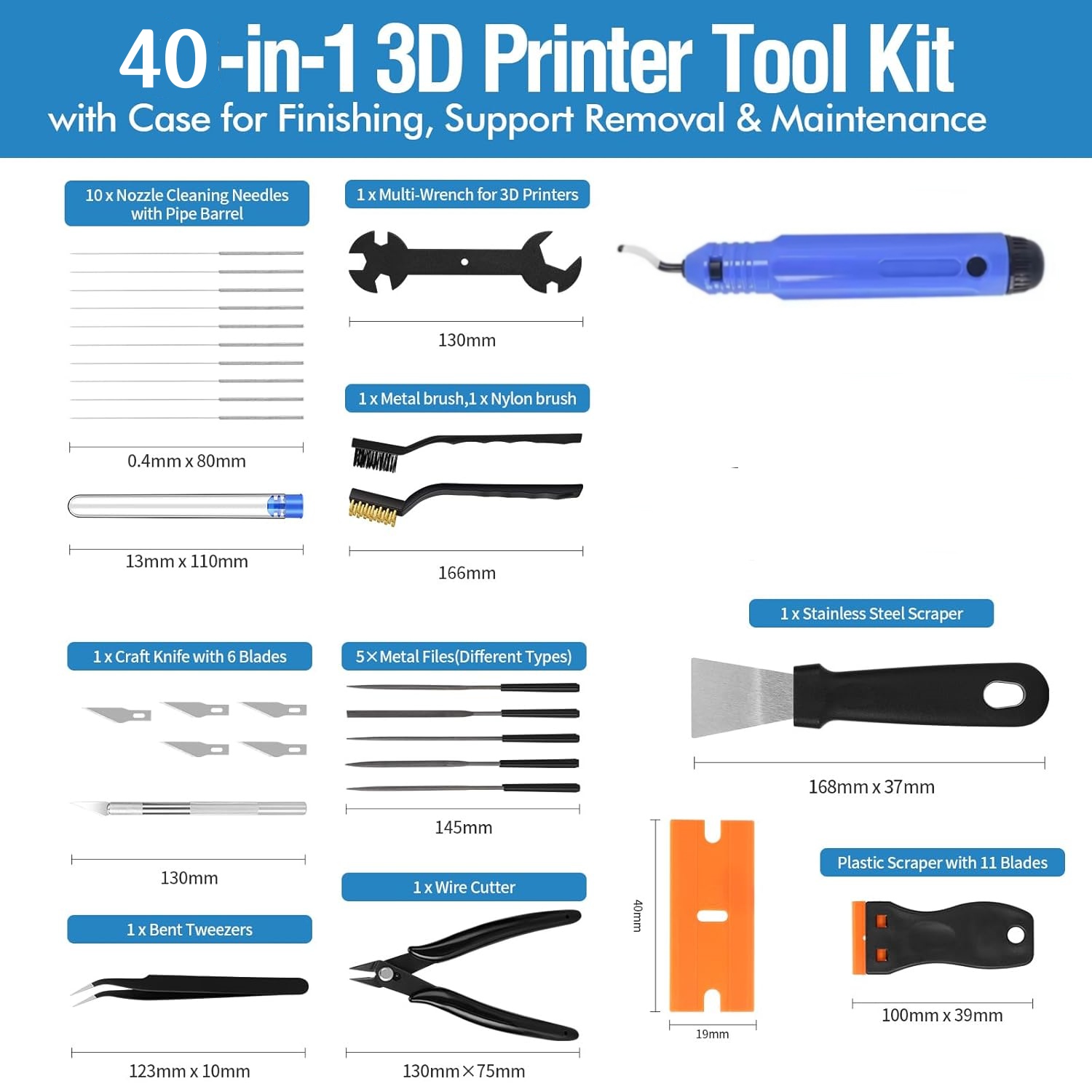 40 Buah Alat Printer 3D, Pengi - 3D Print Removal Tool ulasan dan harga