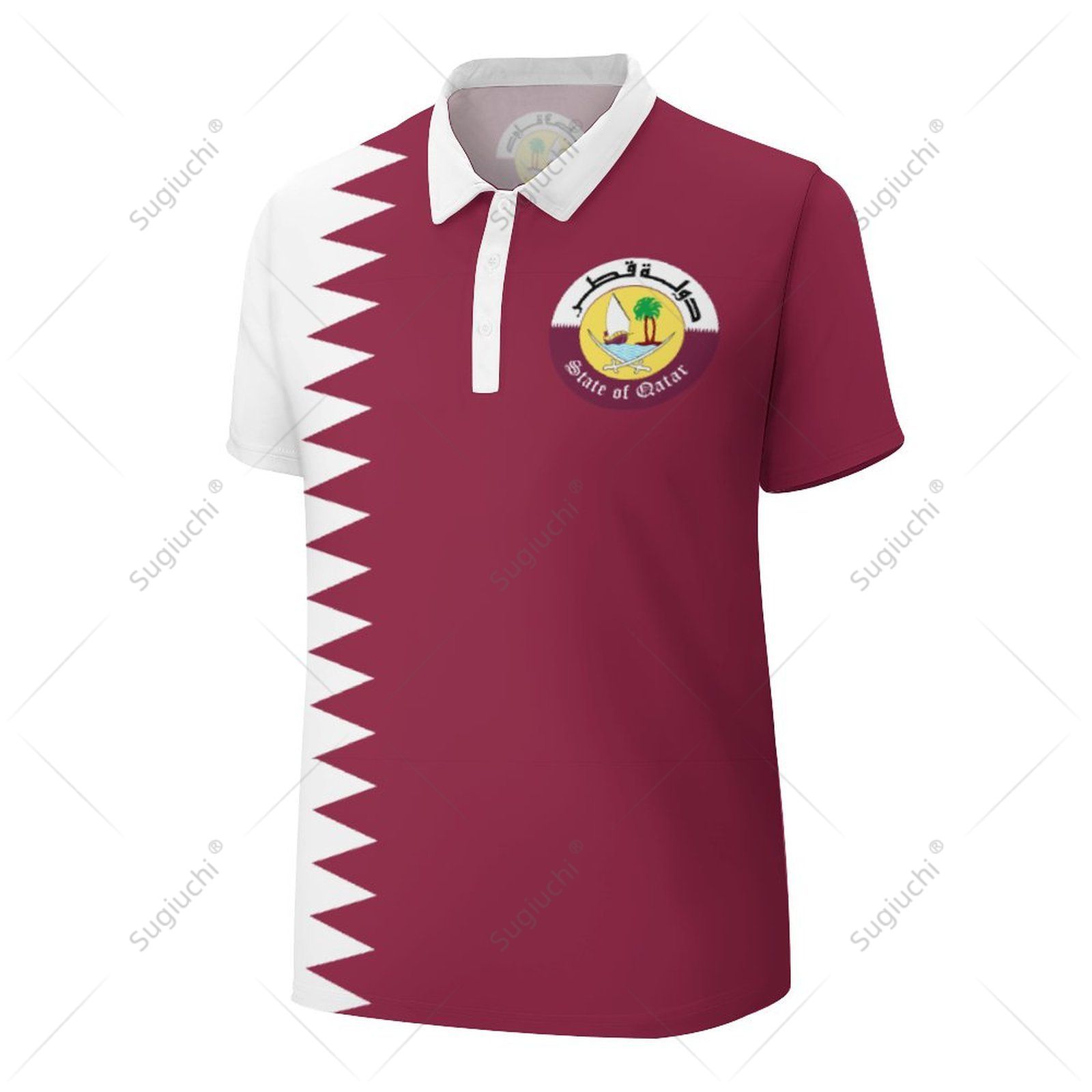 Kaos Polo Unisex Bendera Qatar - 3D Printing Qatar ulasan dan harga