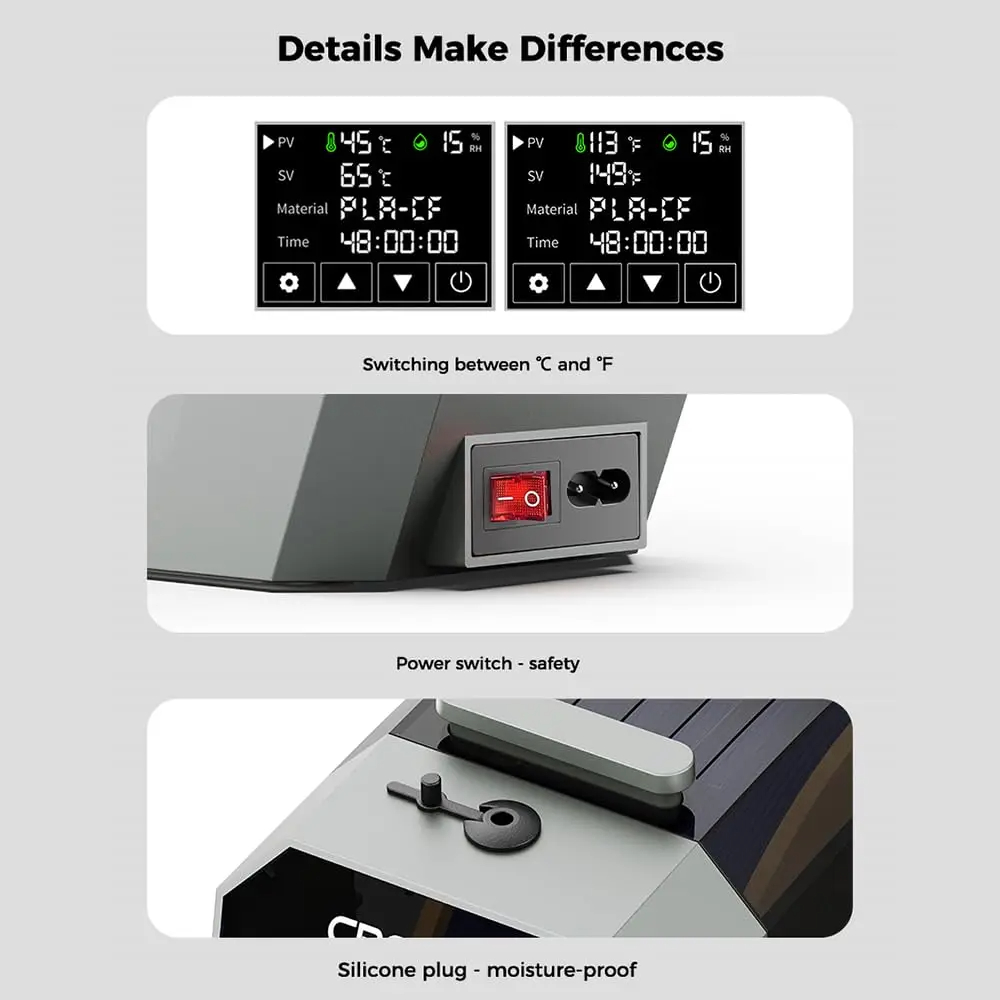 Pengering Filamen Creality Spa - 3D Printing Deck Box ulasan dan harga
