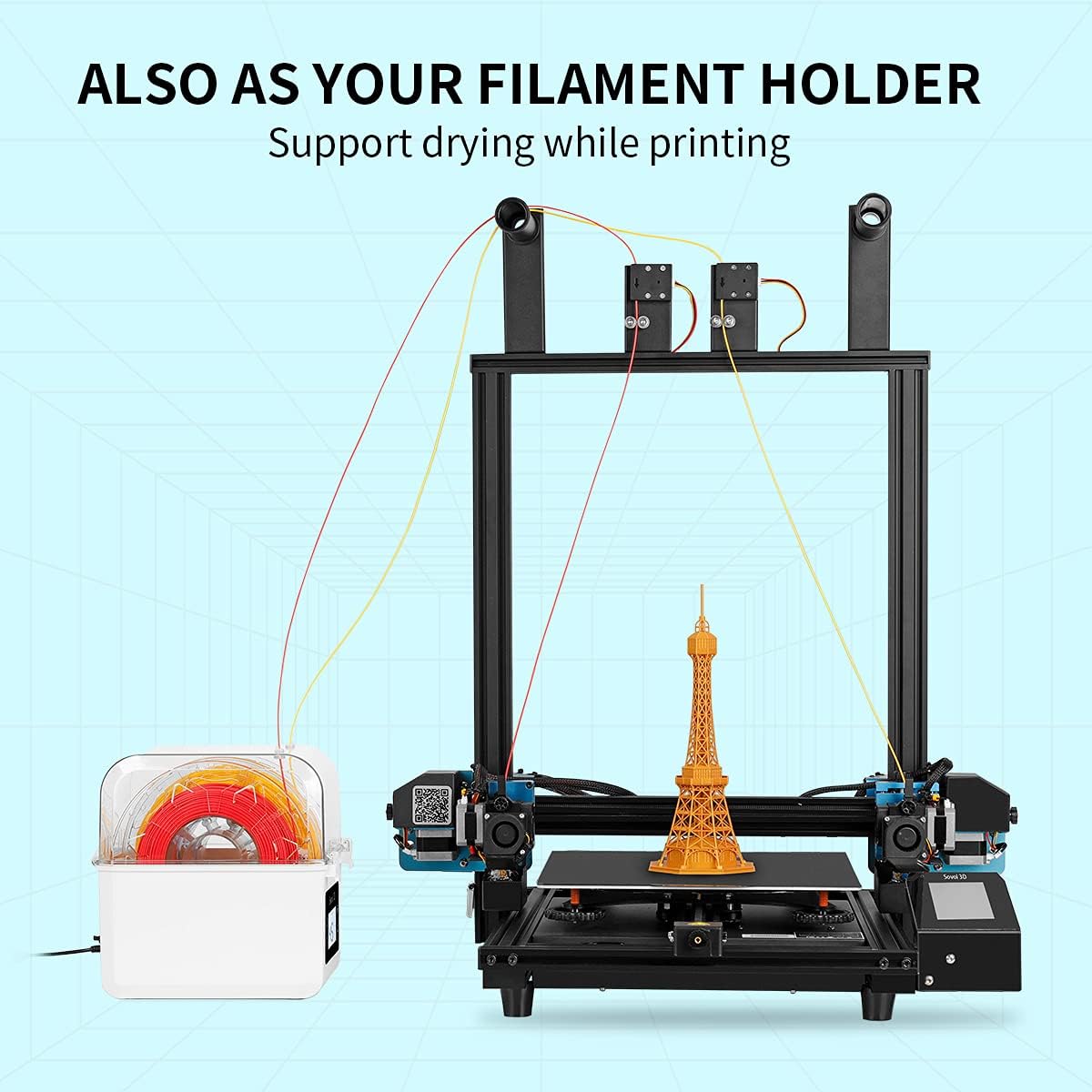 Sovol pengering filamen SH01,  - 3D Printing Deck Box ulasan dan harga